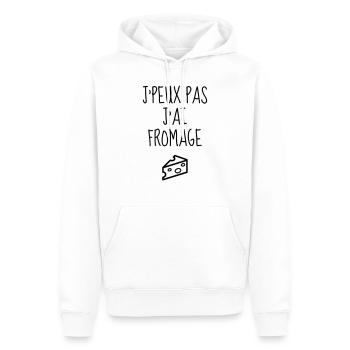 Fromager / Fromage / Travail / Métier / Job - Sweat à capuche Premium bio Homme - blanc - Devant - Nico (187cm)