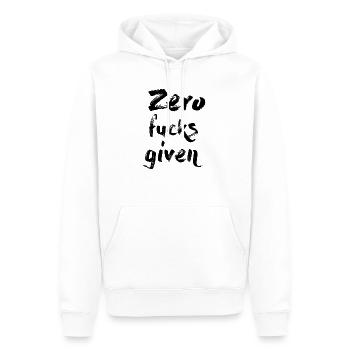 Zero Fucks Given - Männer Premium Bio Hoodie - Weiß - Vorne - Nico (187cm)