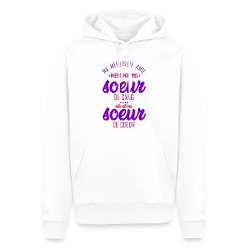 ma meilleure amie est ma soeur de coeur - Sweat à capuche Premium bio Homme - blanc - Devant - Nico (187cm)