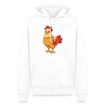 Poulet - Sweat à capuche Premium bio Homme - blanc - Devant - Nico (187cm)