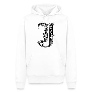 J - Men’s Premium Organic Hoodie - white - Front - Nico (187cm)