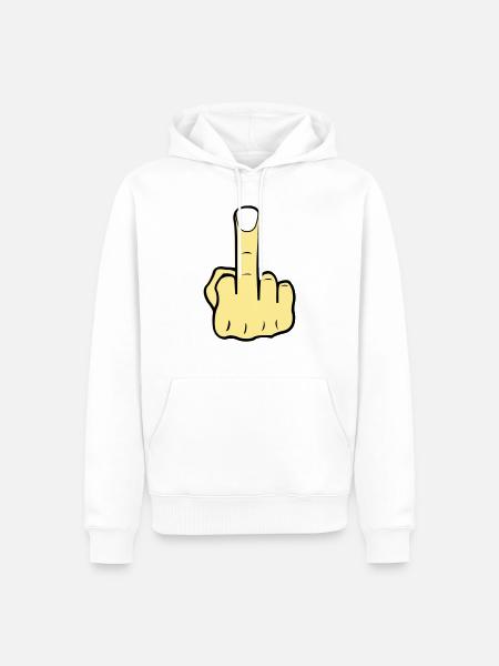 Middlefinger - Männer Premium Bio Hoodie - Weiß