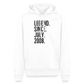 Légende depuis juillet 2008 - Sweat à capuche Premium bio Homme - blanc - Devant - Nico (187cm)
