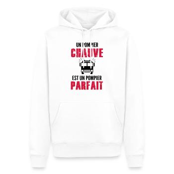 pompier chauve est pompier parfait - Sweat à capuche Premium bio Homme - blanc - Devant - Nico (187cm)