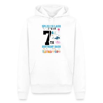 Marine Biology Birthday Party 7 Years Seven - Men’s Premium Organic Hoodie - white - Front - Nico (187cm)