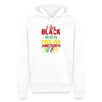 I am black history free ish juneteenth 1865 - Männer Premium Bio Hoodie - Weiß - Vorne - Nico (187cm)