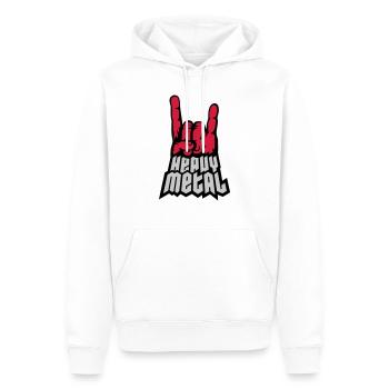 Heavy Metal Logo Handzeichen - Männer Premium Bio Hoodie - Weiß - Vorne - Nico (187cm)