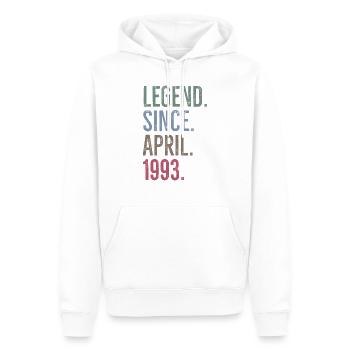 Legende seit April 1993 - Männer Premium Bio Hoodie - Weiß - Vorne - Nico (187cm)