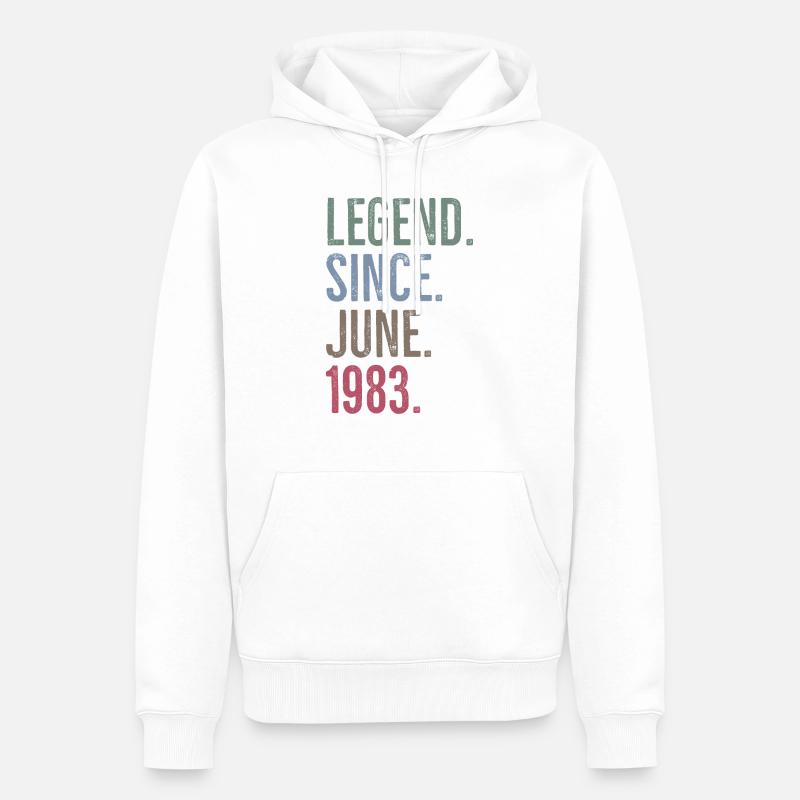 Legende seit Juni 1983 - Männer Premium Bio Hoodie - Weiß