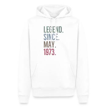 Légende depuis mai 1973 - Sweat à capuche Premium bio Homme - blanc - Devant - Nico (187cm)