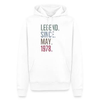 Légende depuis mai 1978 - Sweat à capuche Premium bio Homme - blanc - Devant - Nico (187cm)