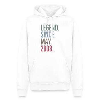 Légende depuis mai 2008 - Sweat à capuche Premium bio Homme - blanc - Devant - Nico (187cm)