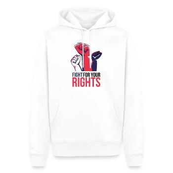 fight for your rights - Männer Premium Bio Hoodie - Weiß - Vorne - Nico (187cm)
