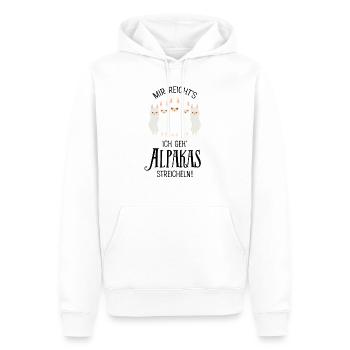 Mir Reichts Ich Geh Alpakas Streicheln - Männer Premium Bio Hoodie - Weiß - Vorne - Nico (187cm)