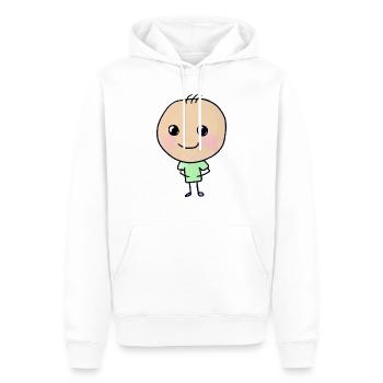 Tobias - Sweat à capuche Premium bio Homme - blanc - Devant - Nico (187cm)