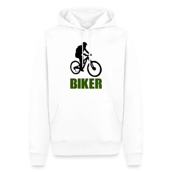 biker - Männer Premium Bio Hoodie - Weiß - Vorne - Nico (187cm)