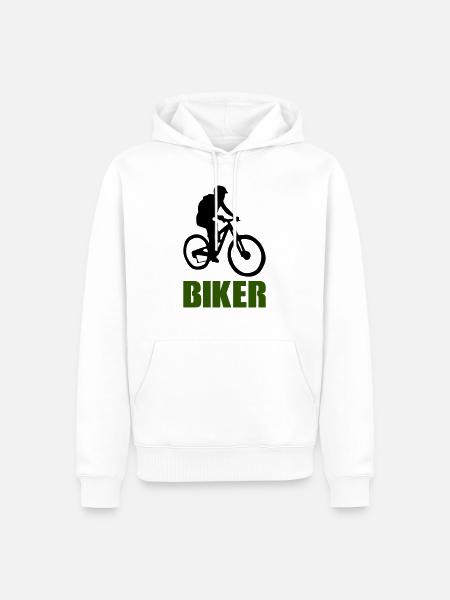biker - Men’s Premium Organic Hoodie - white