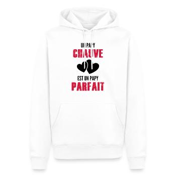 un papy chauve est un papy parfait / cadeau papy - Sweat à capuche Premium bio Homme - blanc - Devant - Nico (187cm)