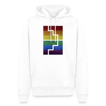 Géométrie - Sweat à capuche Premium bio Homme - blanc - Devant - Nico (187cm)