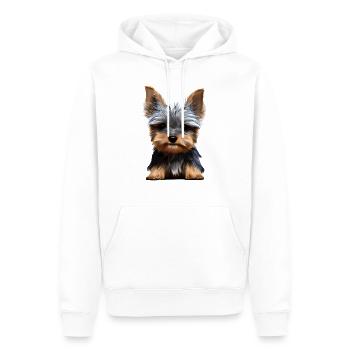 chiot chien Yorkshire Terrier propriétaire de chien - Sweat à capuche Premium bio Homme - blanc - Devant - Nico (187cm)
