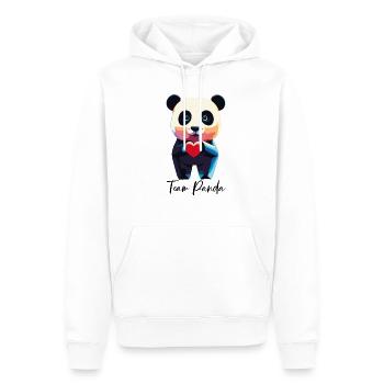 PANDA - Männer Premium Bio Hoodie - Weiß - Vorne - Nico (187cm)