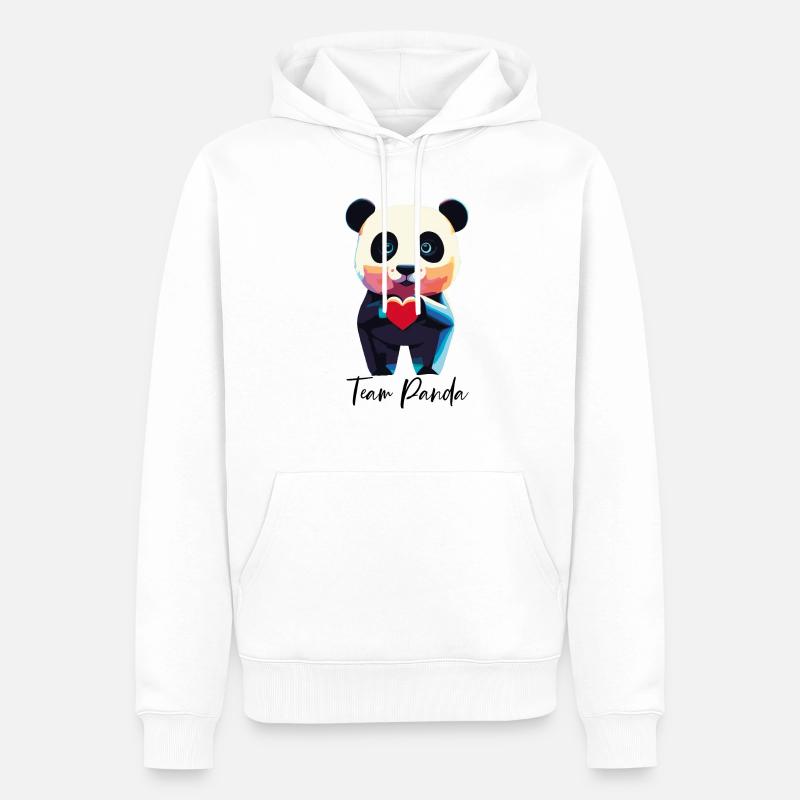 PANDA - Männer Premium Bio Hoodie - Weiß