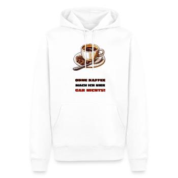 Ohne Kaffee mach ich hier gar nichts! - Männer Premium Bio Hoodie - Weiß - Vorne - Nico (187cm)