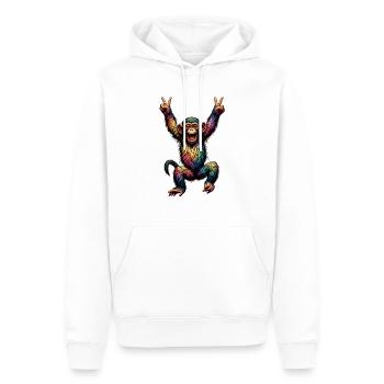 Regenbogen Affe Regenbogenfahne Rainbowcore - Männer Premium Bio Hoodie - Weiß - Vorne - Nico (187cm)