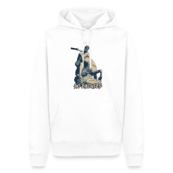 No Excuses Design - Männer Premium Bio Hoodie - Weiß - Vorne - Nico (187cm)