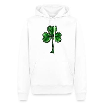 Shamrock Fête de la Saint-Patrick Shamrock irlandais - Sweat à capuche Premium bio Homme - blanc - Devant - Nico (187cm)