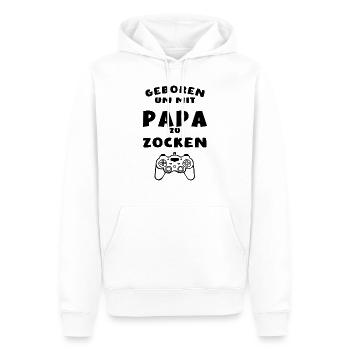 Born to gamble with dad - Men’s Premium Organic Hoodie - white - Front - Nico (187cm)