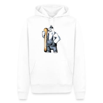 SchneeSkiBär - Männer Premium Bio Hoodie - Weiß - Vorne - Nico (187cm)