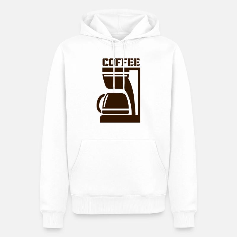 Coffee machine Espresso Coffee - Sweat à capuche Premium bio Homme - blanc