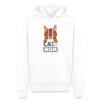 Maman chat roux drôle - Sweat à capuche Premium bio Homme - blanc - Devant - Nico (187cm)