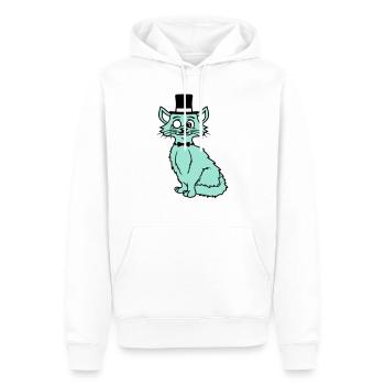 Sir Cat Gentleman Chapeau haut de forme Monocle Rich Gentleman - Sweat à capuche Premium bio Homme - blanc - Devant - Nico (187cm)