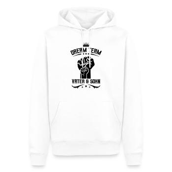 vater und sohn faust team - Männer Premium Bio Hoodie - Weiß - Vorne - Nico (187cm)