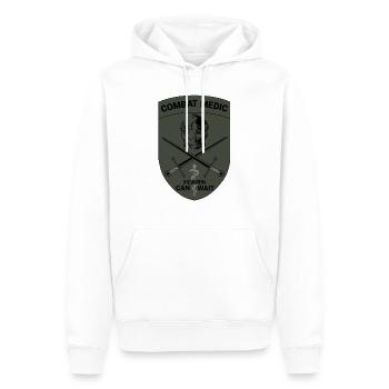 CMC Sticker (Combat Medic/Corpsman) - Männer Premium Bio Hoodie - Weiß - Vorne - Nico (187cm)