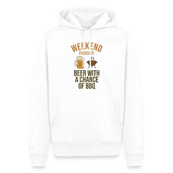 Vorhersage für das Wochenende: Bier und Barbecue - Männer Premium Bio Hoodie - Weiß - Vorne - Nico (187cm)