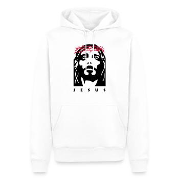jesus - Sweat à capuche Premium bio Homme - blanc - Devant - Nico (187cm)