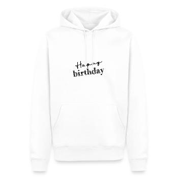 ALLES GUTE ZUM GEBURTSTAG, ALLES GUTE ZUM GEBURTSTAG, GEBURTSTAG, GEBURTSTAG - Männer Premium Bio Hoodie - Weiß - Vorne - Nico (187cm)