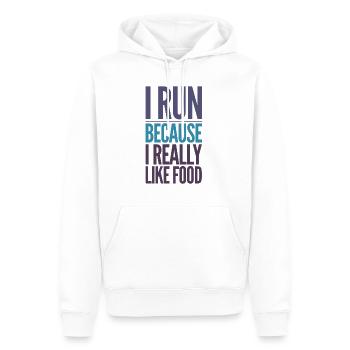 Ich laufe - Männer Premium Bio Hoodie - Weiß - Vorne - Nico (187cm)