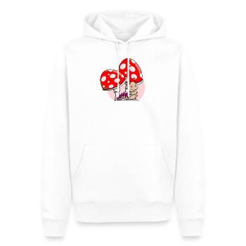 Chenille avec champignons - Sweat à capuche Premium bio Homme - blanc - Devant - Nico (187cm)