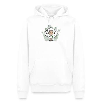 Schaf mit Kleeblatt - Männer Premium Bio Hoodie - Weiß - Vorne - Nico (187cm)