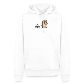 Igel mit Holz Polizei Auto Spielzeug - Männer Premium Bio Hoodie - Weiß - Vorne - Nico (187cm)