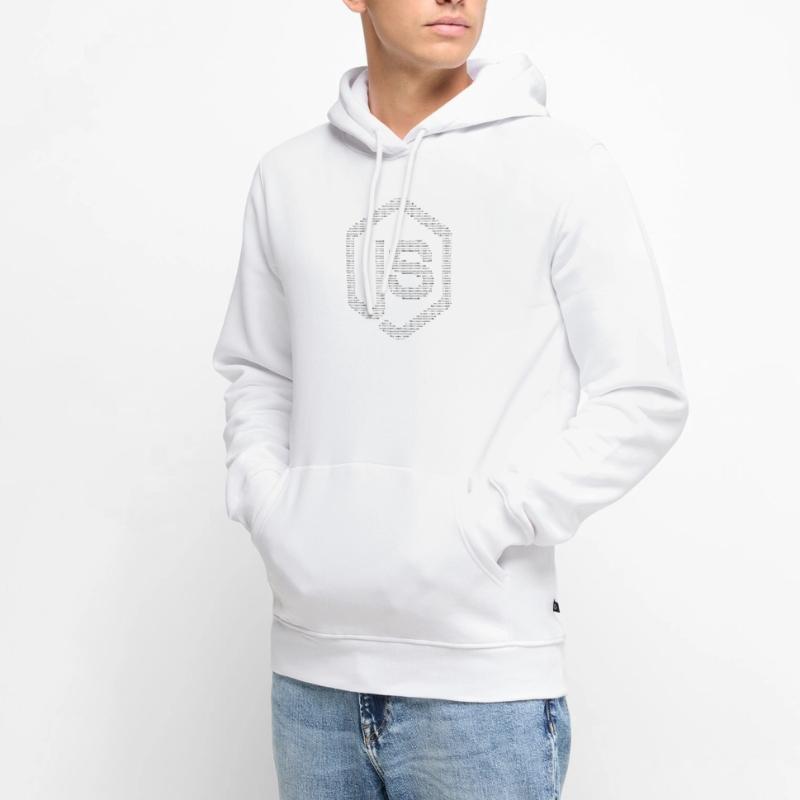 JavaScript Node.js ASCII-Logo (schwarz) Männer Premium Bio Hoodie