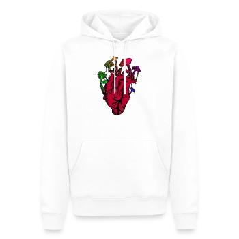 Das Pilzleben im Herzen ♡ - Männer Premium Bio Hoodie - Weiß - Vorne - Nico (187cm)