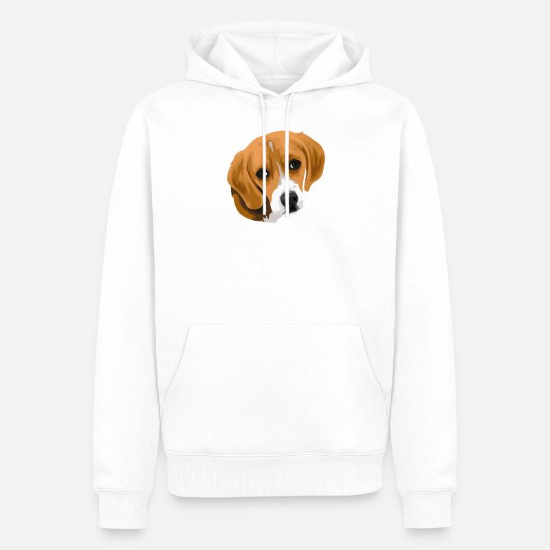 Beagle head_2 - Sweat à capuche Premium bio Homme - blanc