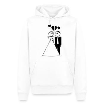 happy wed / newly wed / wedding / stag 2c - Männer Premium Bio Hoodie - Weiß - Vorne - Nico (187cm)