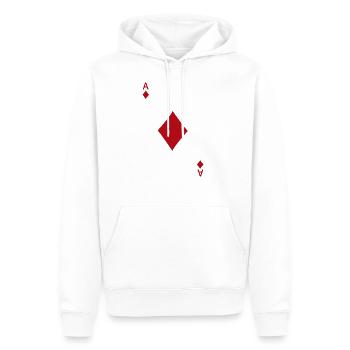 Karo Ass Karneval Lustig Poker Spielkarte Casino - Männer Premium Bio Hoodie - Weiß - Vorne - Nico (187cm)