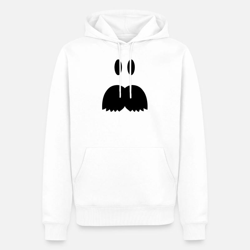 Bart Mustache - Männer Premium Bio Hoodie - Weiß